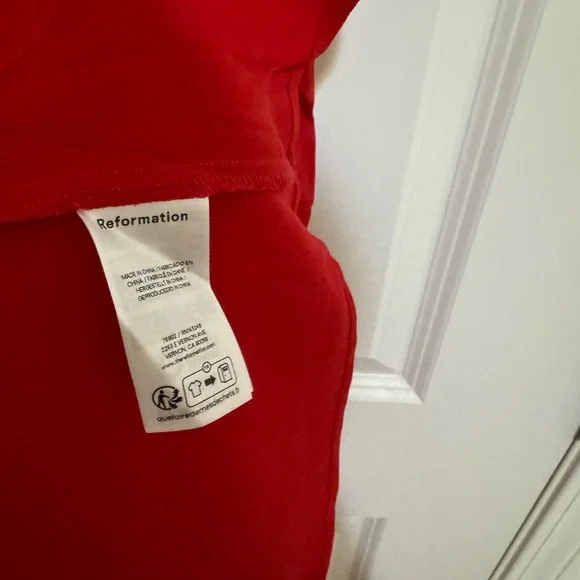 🍒 New Reformation Bryson Dress Cherry NWOT